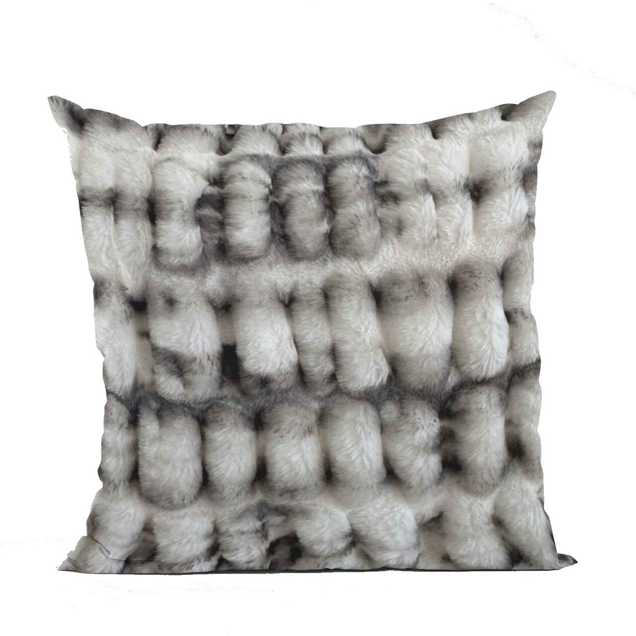 Edge Collections - Double sided 22" x 22" - Off White - Elegant Faux Fur Throw Pillow for Romantic Settings - 1 Piece